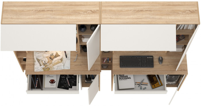 компьютерный стол Комфорт 12.71 + компьютерный стол Комфорт 12.71, дуб сонома/белый