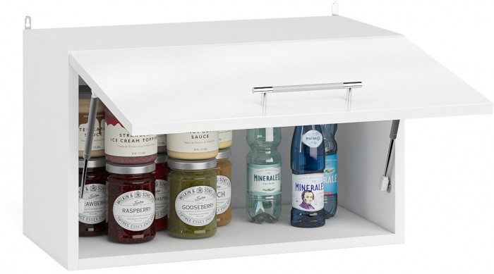 Кухня Мебель--24 ШВГ600 Шкаф горизонтальный 60 см., корпус белый/фасад МДФ белый глянец