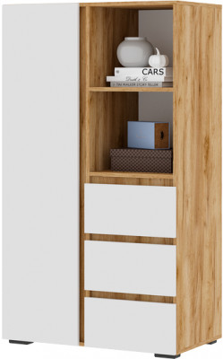 Хелен ШК 03 Шкаф (0,802х1,414х0,460) белый/дуб крафт золото