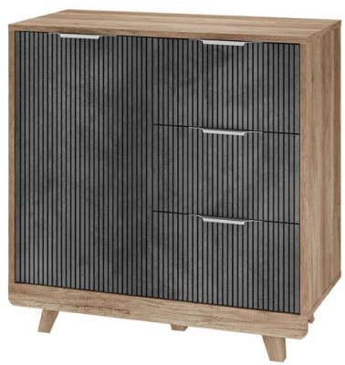 Комод &quot;Мегаполис&quot; КМ-12 Дуб каньон/M25 бетон графит