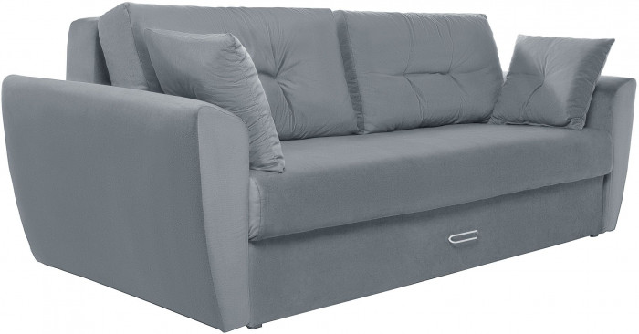 Диван-кровать Амстердам Люкс, 150х195, еврокнижка, пружинный блок, велюр, серый