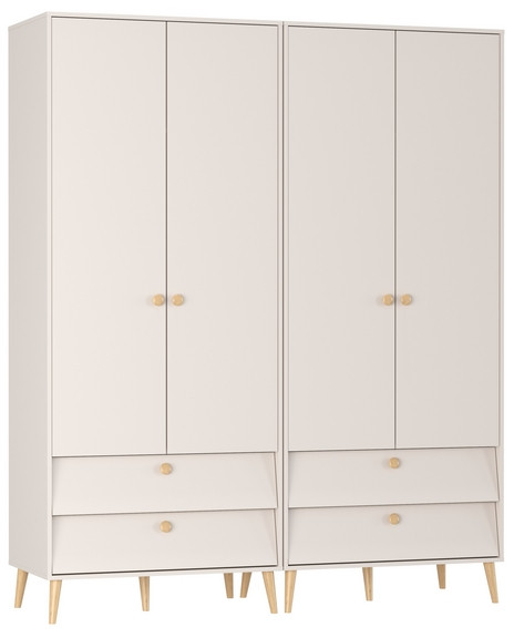 Афина Спальня Шкаф 2-х дверный с двумя ящиками х 2, кашемир серый