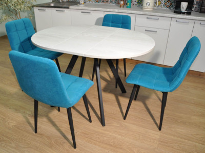 Обеденная группа Нарди / Стул Х 4 шт. / Бетон белый/черный / бид  26