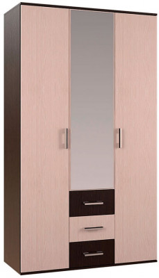 &quot;Белла&quot; шкаф 3-х створчатый (1200х2120х470) венге/дуб атланта (замена на венге/ясень белый)