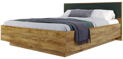 Кровать KING-SIZE 180х200 "Монтале" - Дуб канзас/Зеленый матовый