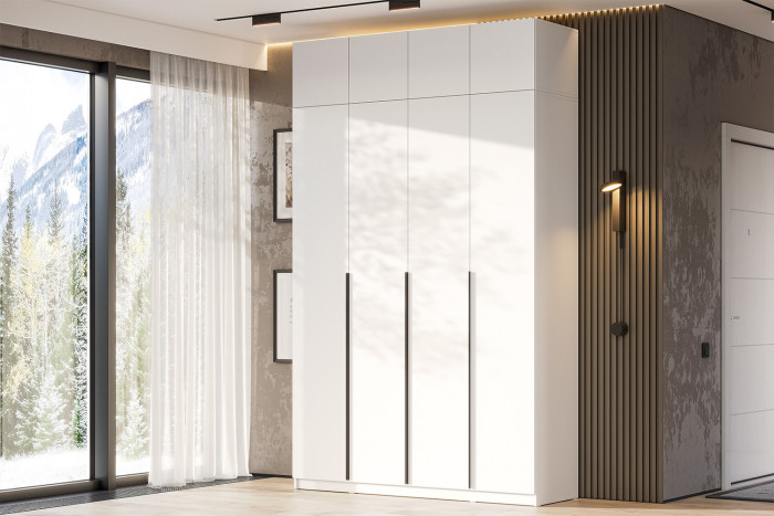 Шкаф с антресолью (9 полок + штанга) ШК 5 (1600), Белый