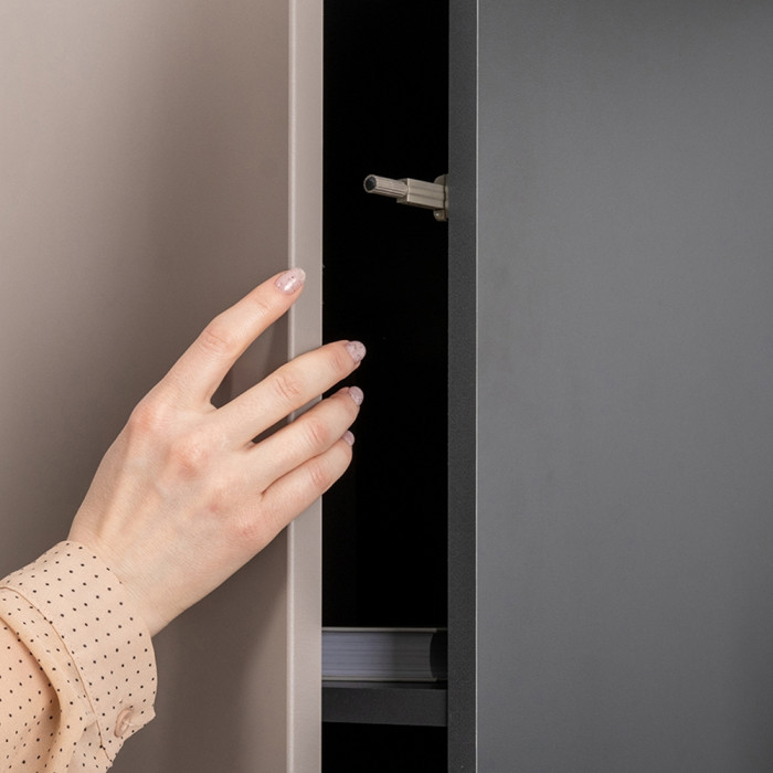 Сидней 13.200 Шкаф 2 штуки, корпус: антрацит/фасады: МДФ веллюто капучино