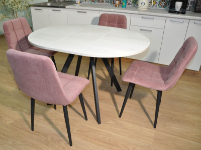 Обеденная группа Нарди / Стул Х 4 шт. / Бетон белый/черный / бид  27