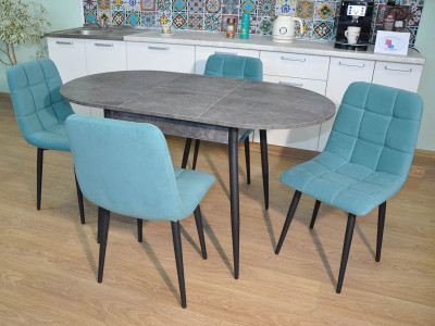 Обеденная группа Стиль-1 / Стул Х 4 шт. / Цемент темный/черный / бид 15