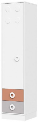 ТУРБО ПН 01 Пенал с 2мя ящиками (450х2000х497) корпус белый/шарли кашемир/терракота/белый супермат
