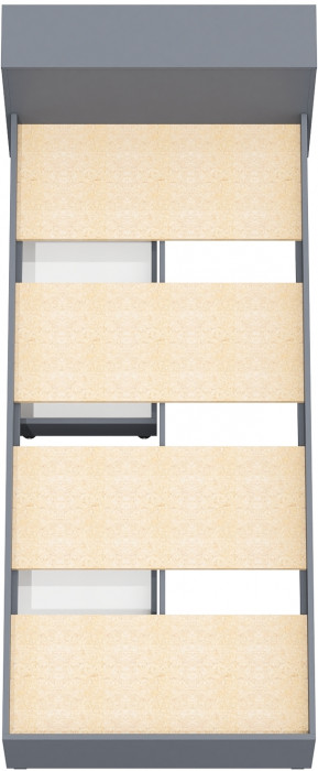 Ксения Кровать с ящиками 0900, цвет графит/белый, ШхГхВ 96,4х221,6х72 см., сп.м. 900х2000 мм., без матраса, основание есть, универсальная сборка