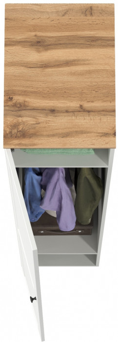 Остин 13.225 Шкаф-пенал, цвет белый шагрень/дуб крафт золотой, ШхГхВ 40х54,3х229,6 см., универсальная сборка