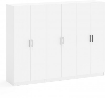 Три Шкафа С-МД-СК9Ш к компьютерному столу С-МД-СК9, цвет белый шагрень, ШхГхВ 210х45х160 см.