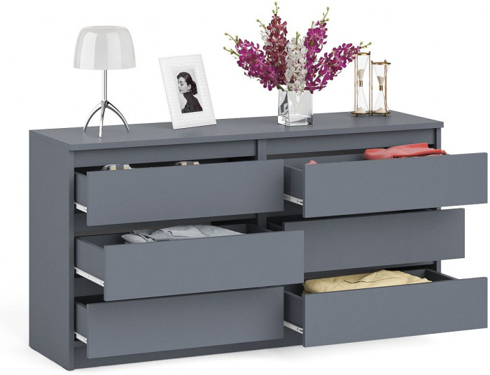 Мори Комод МК1380.6, цвет графит, ШхГхВ 138х41х73 см.