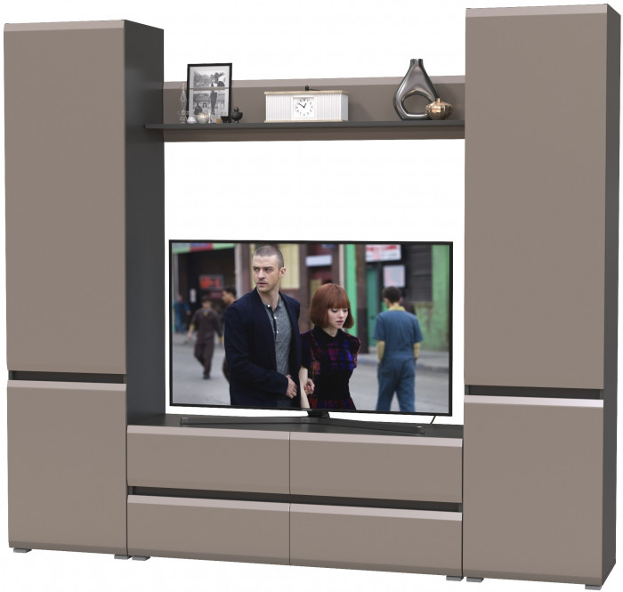 Сидней Комплектация № 047, корпус: антрацит/фасады: МДФ веллюто капучино