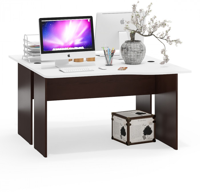Два стола письменных С-МД-1-04, венге/белый шагрень