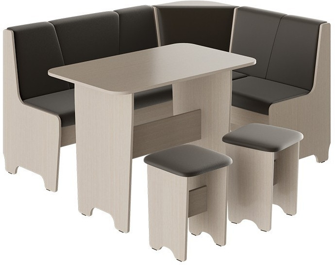 Техас Кухонный уголок Исп.1 (Дуб Сонома трюфель/Экокожа коричневая)