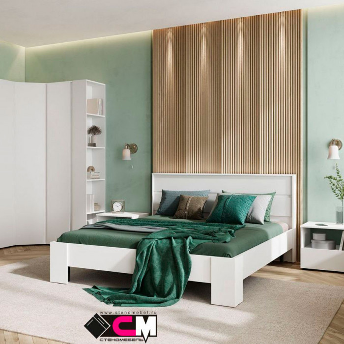 Хелен КР 03 Кровать 1.6х2.0 (1,670х0,928х2,114) серый графит/дуб крафт золото