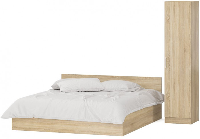 Кровать с ящиками 1800 + Пенал Стандарт, дуб сонома