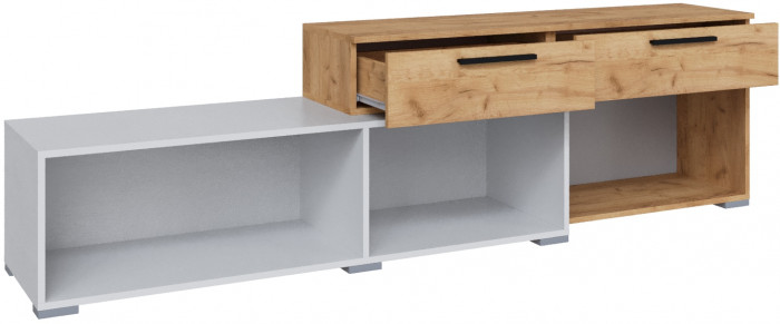 Тумба ТВ Альберо, Белый/Крафт золотой