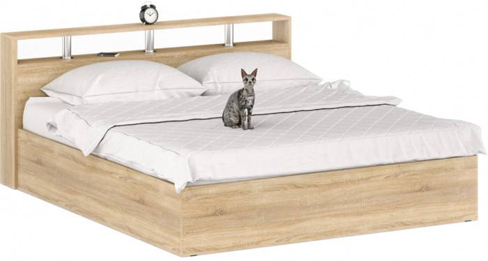 Камелия Кровать 1800 + две тумбы, дуб сонома