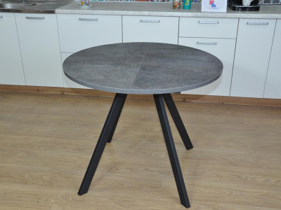 Стол обеденный Нарди Черный / Цемент темный