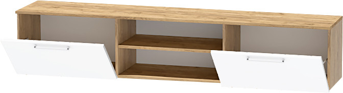 Тумба-2 под ТВ подвесная "Иннэс-7", Крафт золотой/Белый