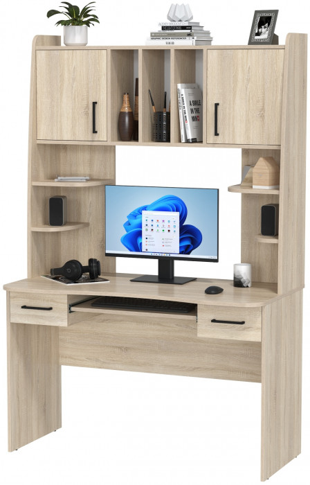 Стол рабочий 6-0604дубсон Бета, цвет дуб сонома, ШхГхВ 120х60,5х183,5 см.