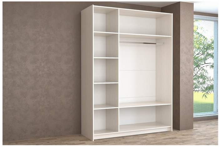 Шкаф-купе Иннэс-5 1600 Ф1/Ф1, Бодега белая