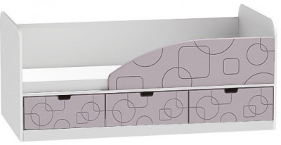 Кровать Бриз-4 80х160 Квадрат (Ирис/Белый/Правый)