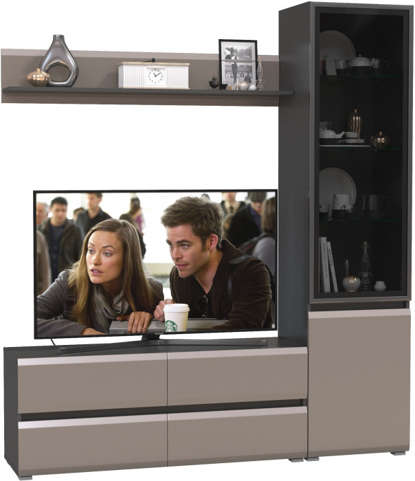 Сидней Комплектация № 048, корпус: антрацит/фасады: МДФ веллюто капучино