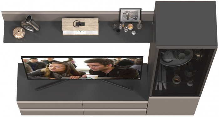 Сидней Комплектация № 048, корпус: антрацит/фасады: МДФ веллюто капучино