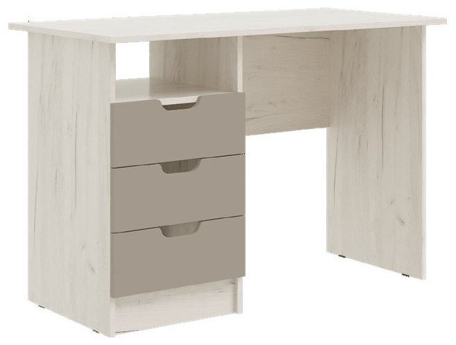 Юниор-4 Стол с ящиками (Шарли белый, Крафт белый)