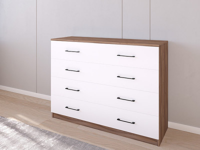 Комод 05/16 120х40х90 Орех/Белый