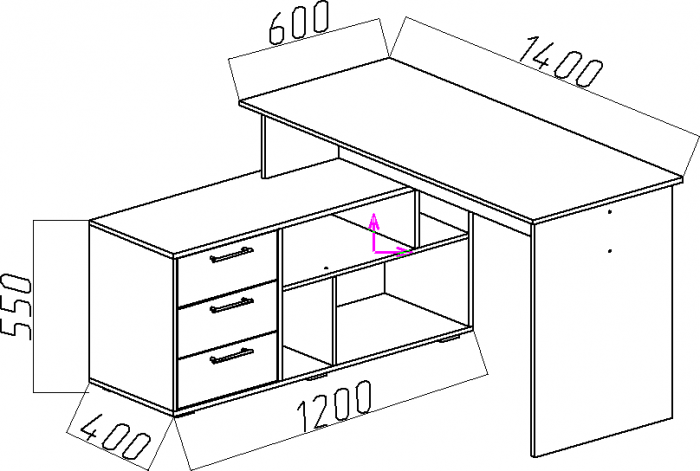 Стол компьютерный СК-11, ЛДСП (Венге)