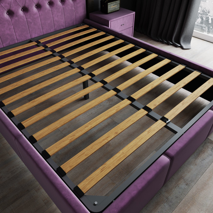 Октавия Кровать интерьерная 160 пыльная роза ромб, ортопед