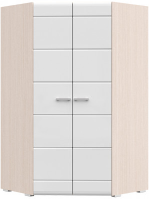 Симба шкаф угловой 2-х створчатый (1135*2000*1135) дуб белфорт/белый глянец