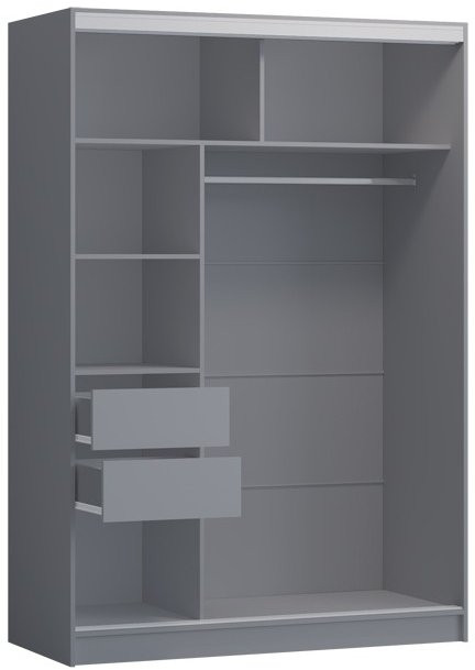 Шкаф-купе Альянс-10 ЛДСП 1700 + зеркала (графит)