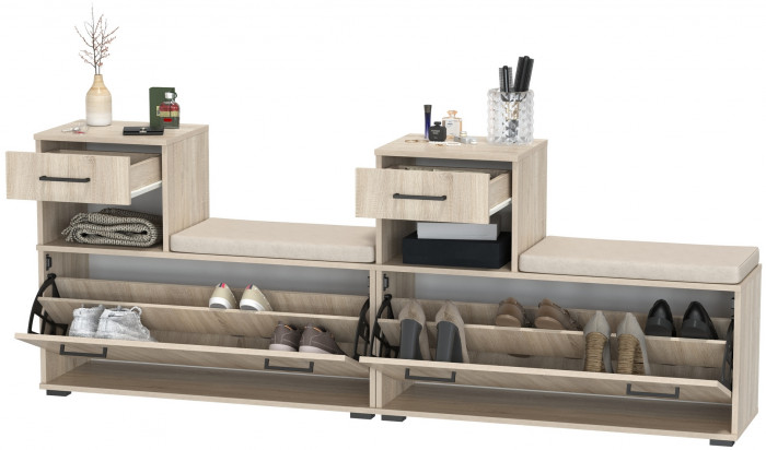 Лира ГК 2-0714+2-0714дубсон Тумба под обувь, дуб сонома