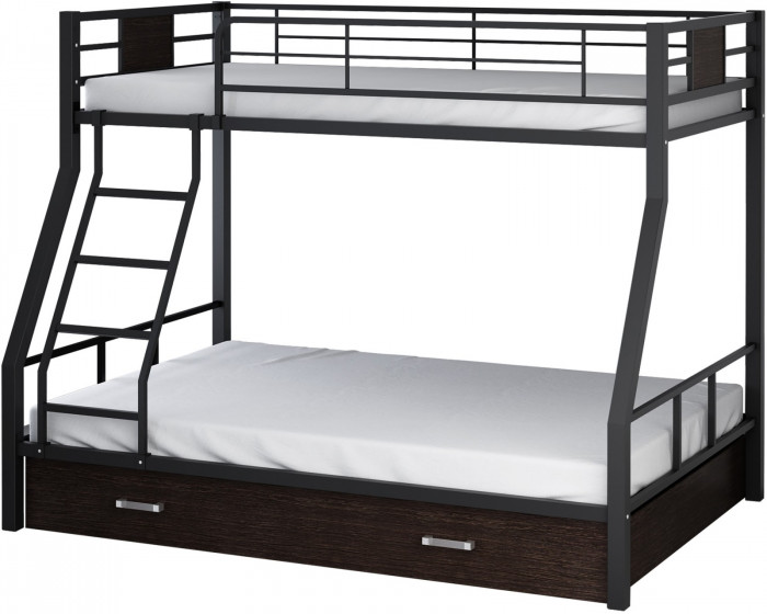 Двухъярусная кровать Гранада-1Я (Серый, Дуб молочный)