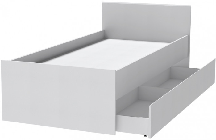 Кровать арт.015 (Ящик) - Белый