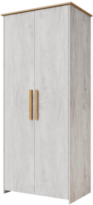 Шкаф двухдверный "Скандинавия" - Бетон пайн светлый/Дуб наварра