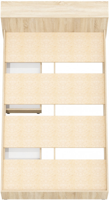 Ксения Кровать с ящиками 1200, цвет дуб сонома, ШхГхВ 126,4х221,6х72 см., сп.м. 1200х2000 мм., без матраса, основание есть, универсальная сборка