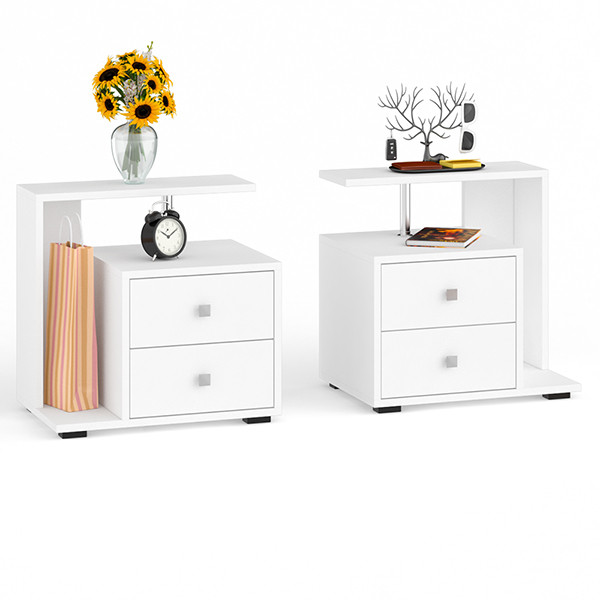 Камелия Тумба прикроватная - комплект из 2 шт.(левая + правая), белый