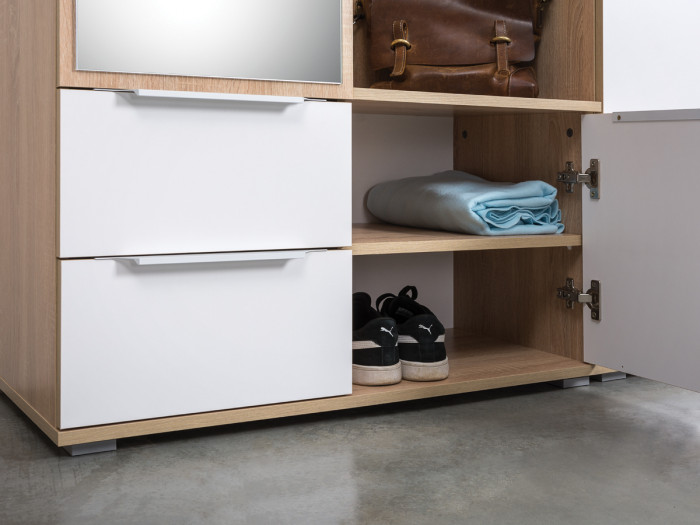 Куба Прихожая 12, цвет дуб сонома/белый премиум, ШхГхВ 204,2х107,3х210,6 см., универсальная сборка