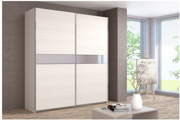 Шкаф-купе Иннэс-5 2000 Ф4/Ф4, Белый глянец