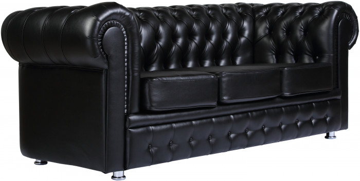 Диван Честер 3- х местный, черный