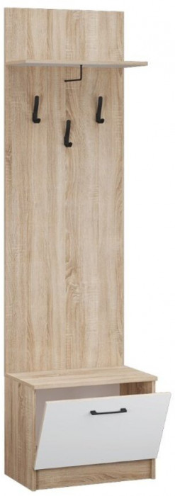 Денвер тумба с вешалкой дуб сонома/Белый