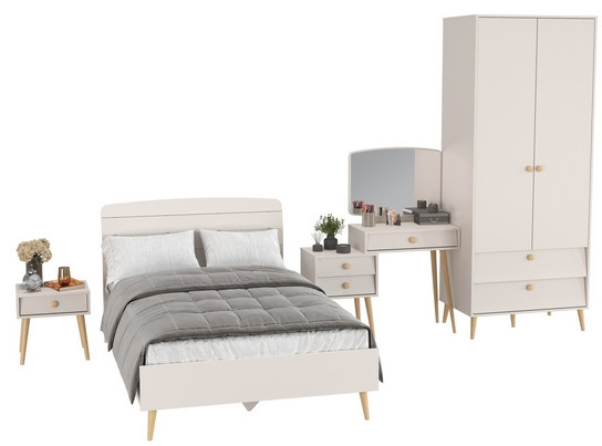 Афина Спальня 22-1200, цвет кашемир серый, сп.м. 1200х2000 мм., б/м, основание есть - фанера