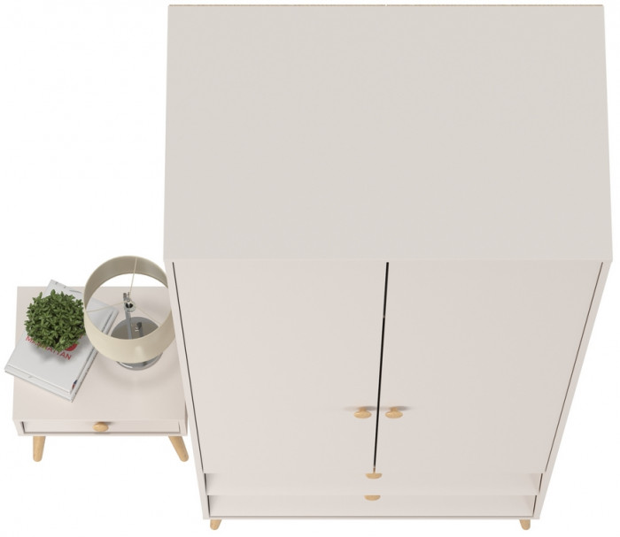 Афина Спальня Шкаф 2-х дверный + Тумба прикроватная, цвет кашемир серый, ШхГхВ 90,3х56,3х220 + 45х37х45 см., универсальная сборка